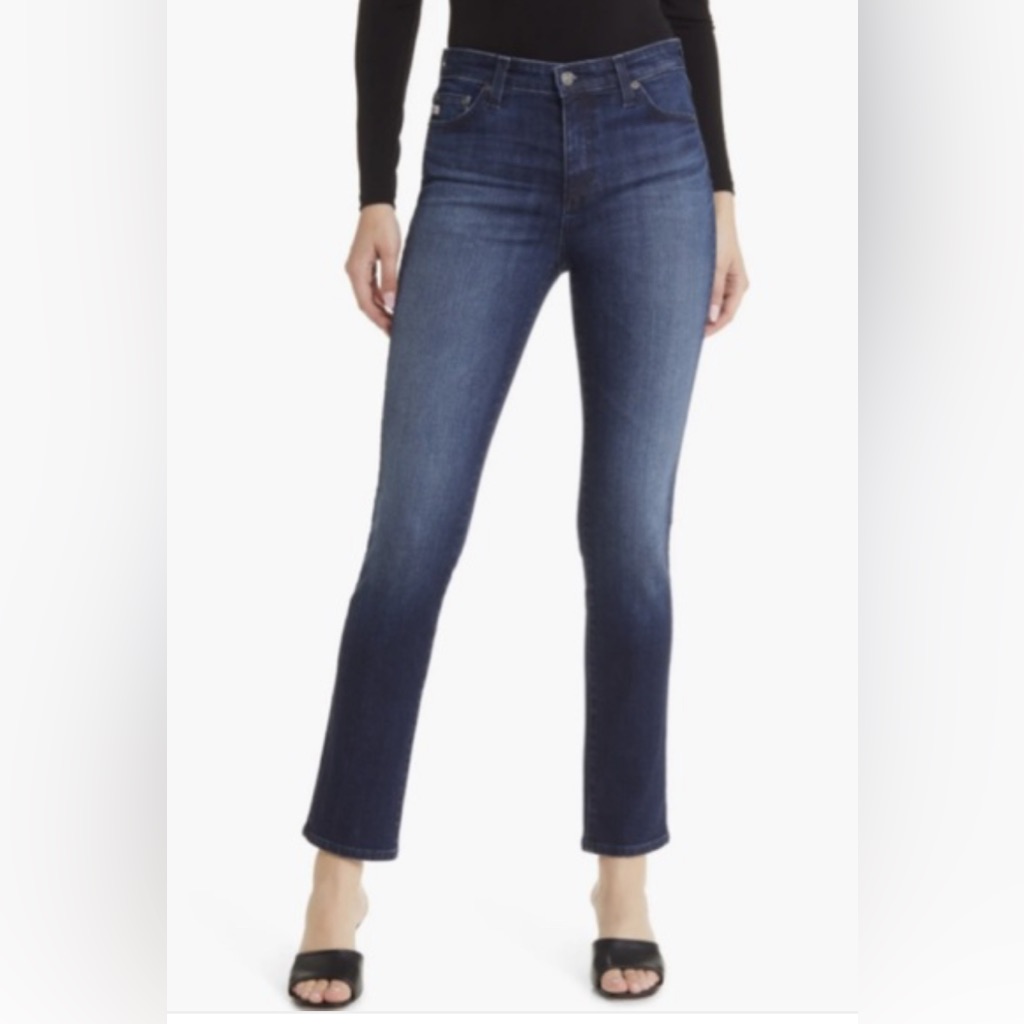 Like New Ag Mari High Waist Ankle Slim Straight Leg Jeans -8 Years Brooklyn Wash